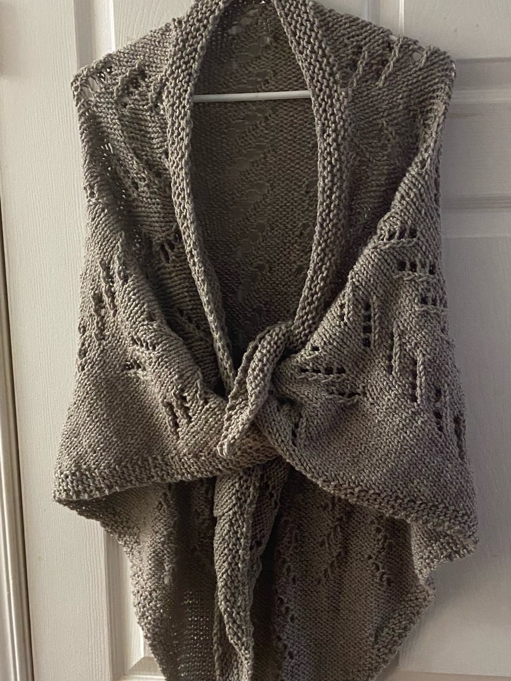 Hand Knittef Shawl - Taupe
